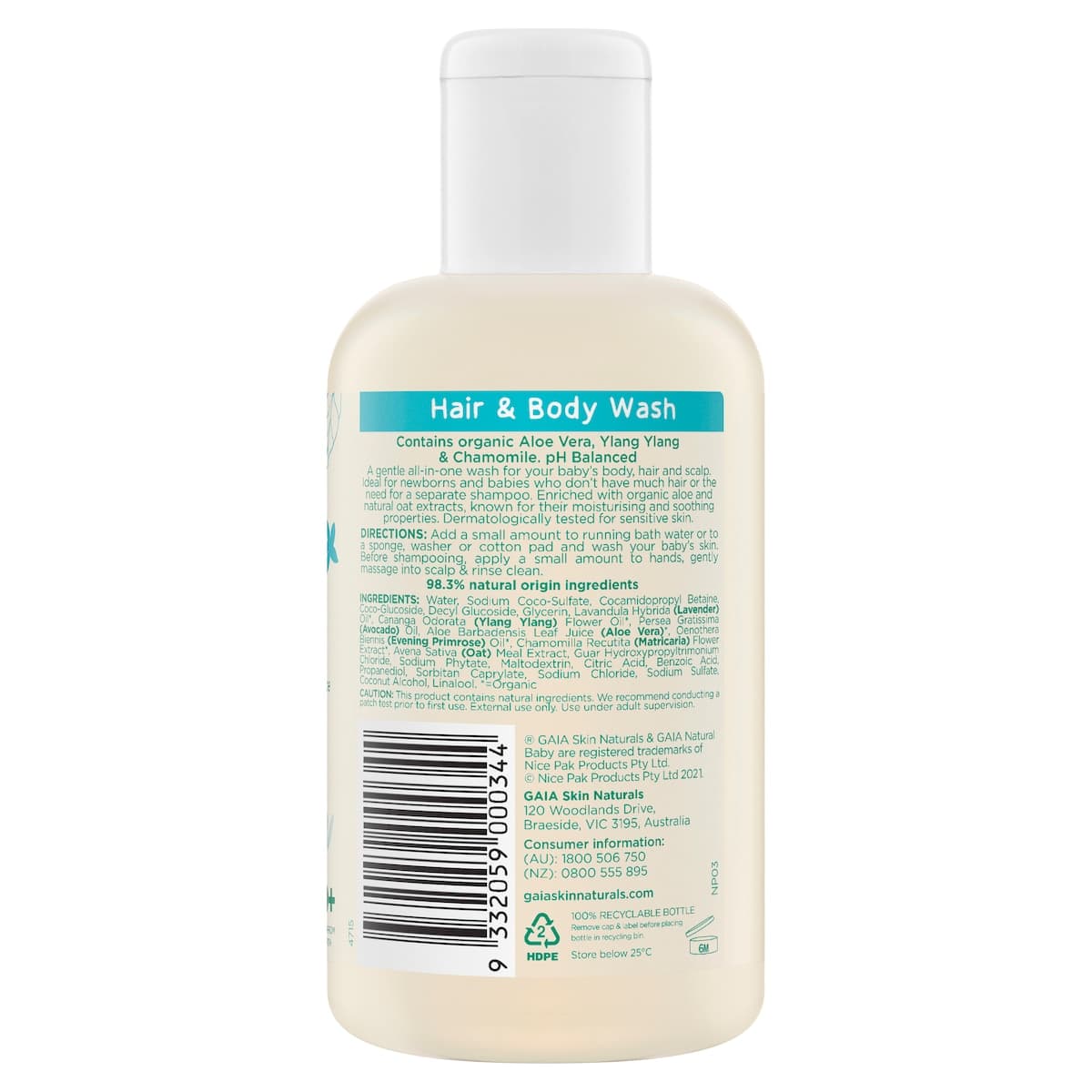 Thumbnail Gaia Natural Baby Hair & Body Wash 200ml