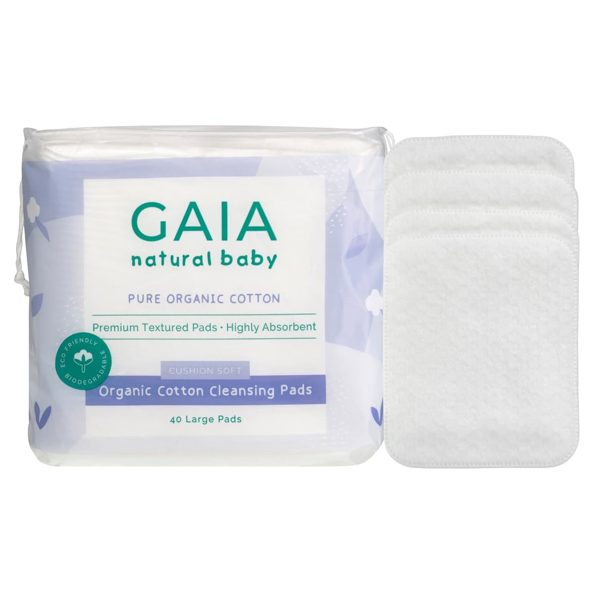 Thumbnail Gaia Natural Baby Organic Cotton Cleansing Pads 40 Pack