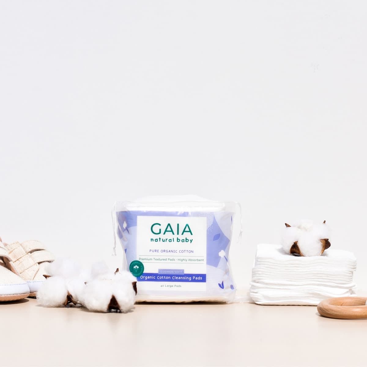 Thumbnail Gaia Natural Baby Organic Cotton Cleansing Pads 40 Pack
