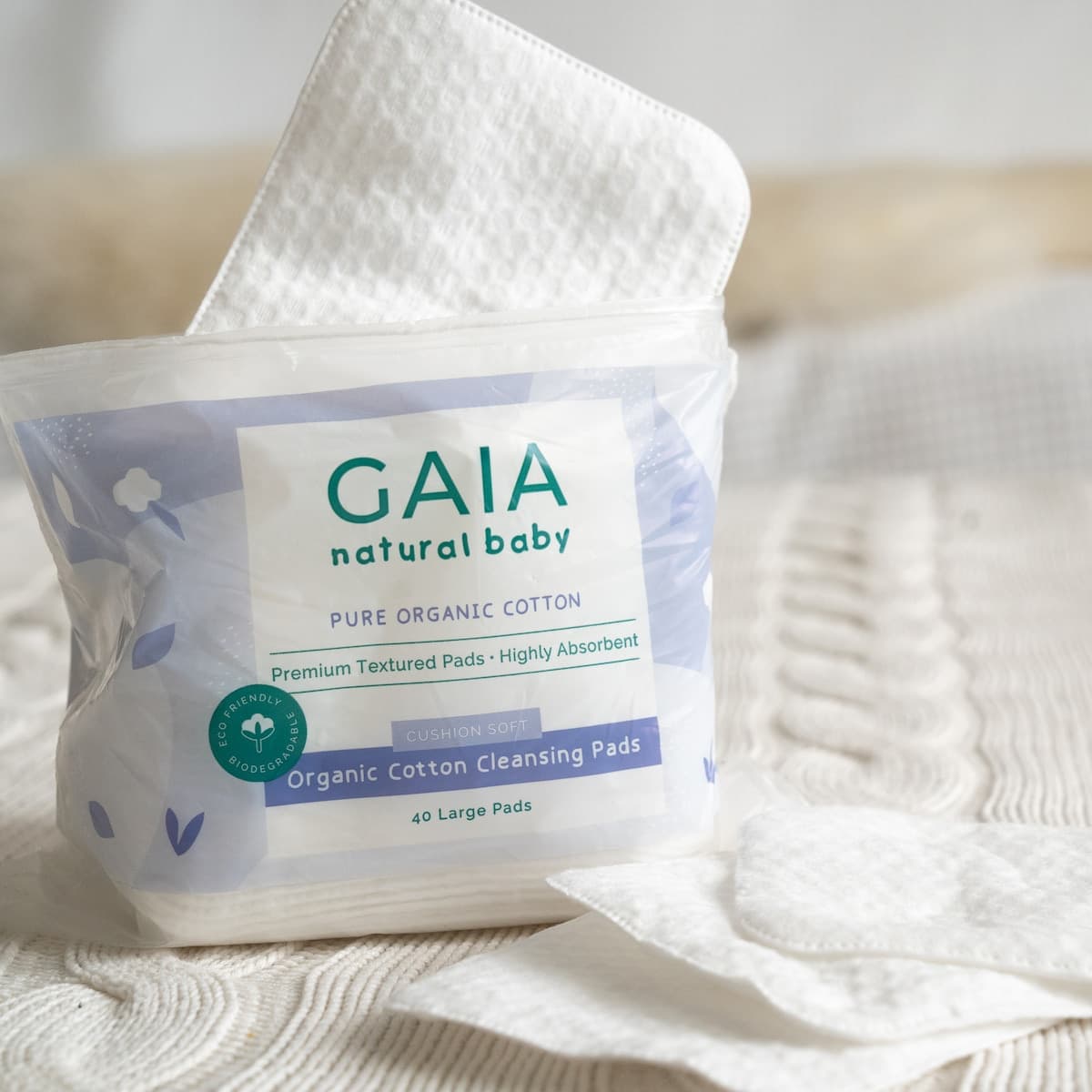Thumbnail Gaia Natural Baby Organic Cotton Cleansing Pads 40 Pack