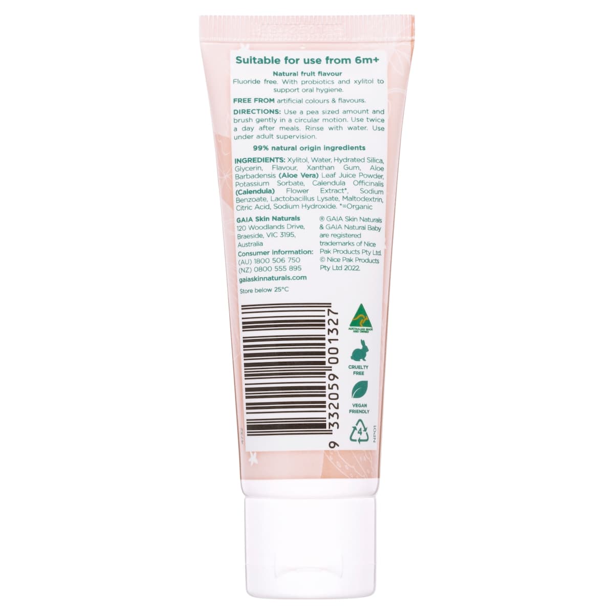 Thumbnail Gaia Natural Baby Fruit Smoothie Toothpaste 50g