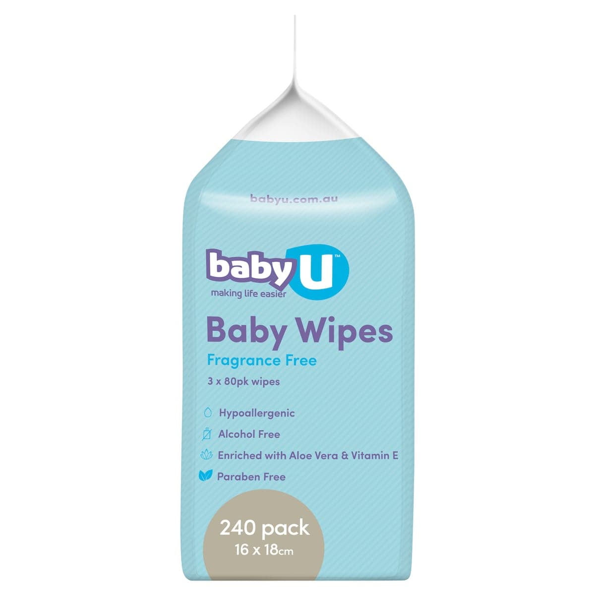 Thumbnail Baby U Fragrance Free Wipes 240 Pack