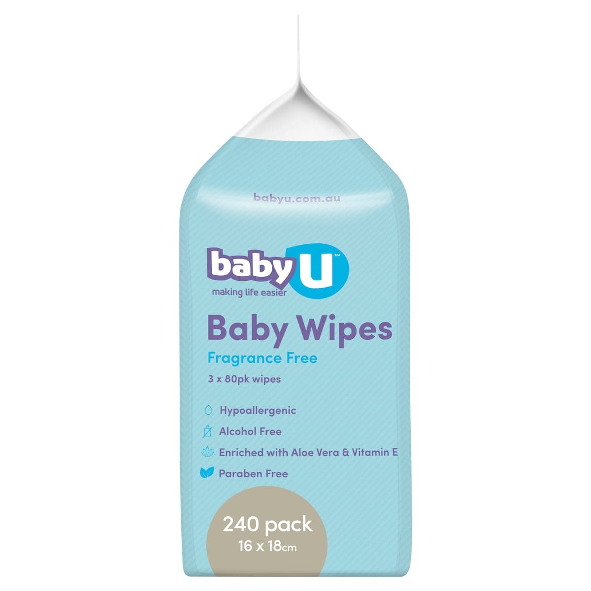 Thumbnail Baby U Fragrance Free Wipes 240 Pack