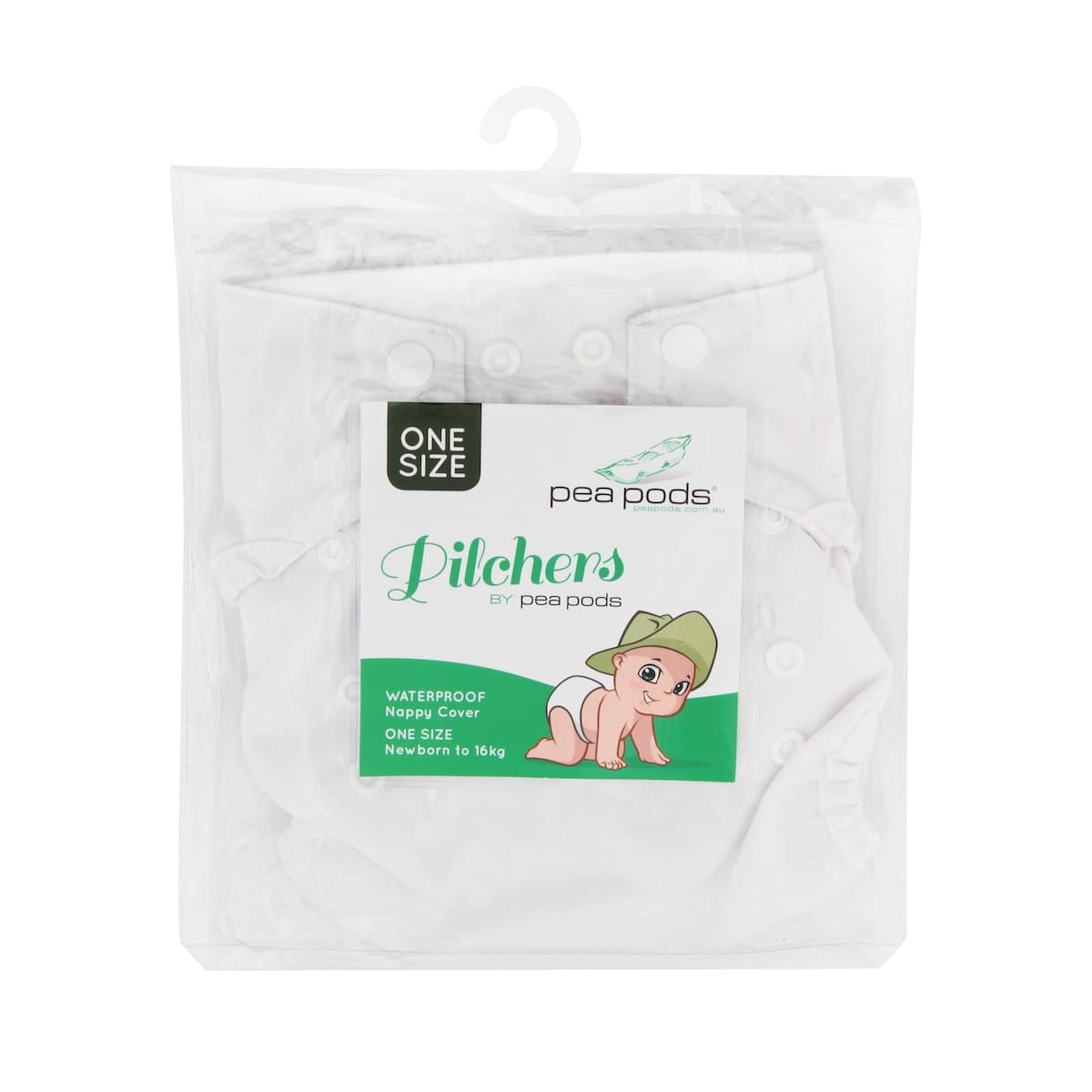 Thumbnail Pea Pods Pilchers Waterproof Nappy Covers White