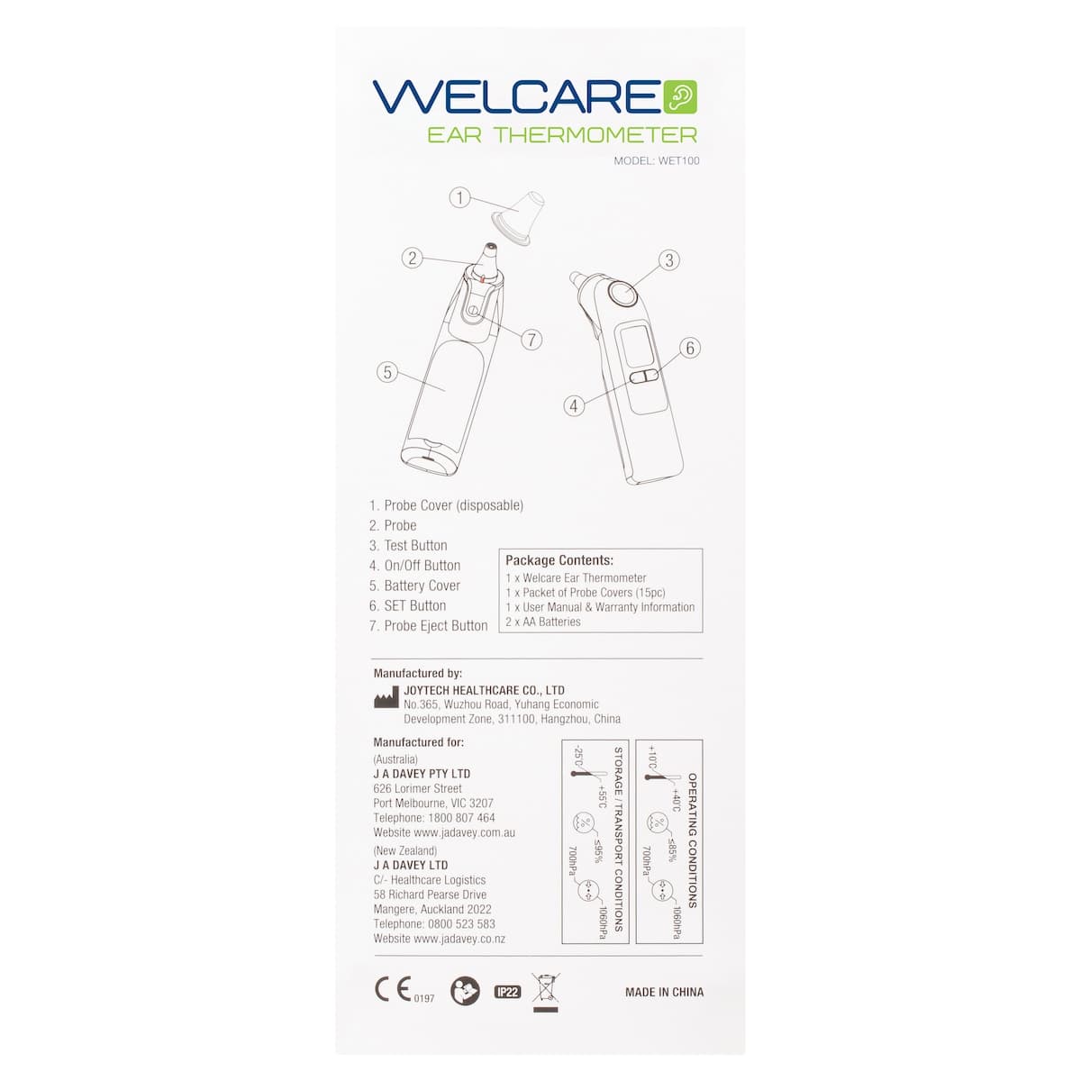 Thumbnail Welcare 2 in 1 Ear Thermometer