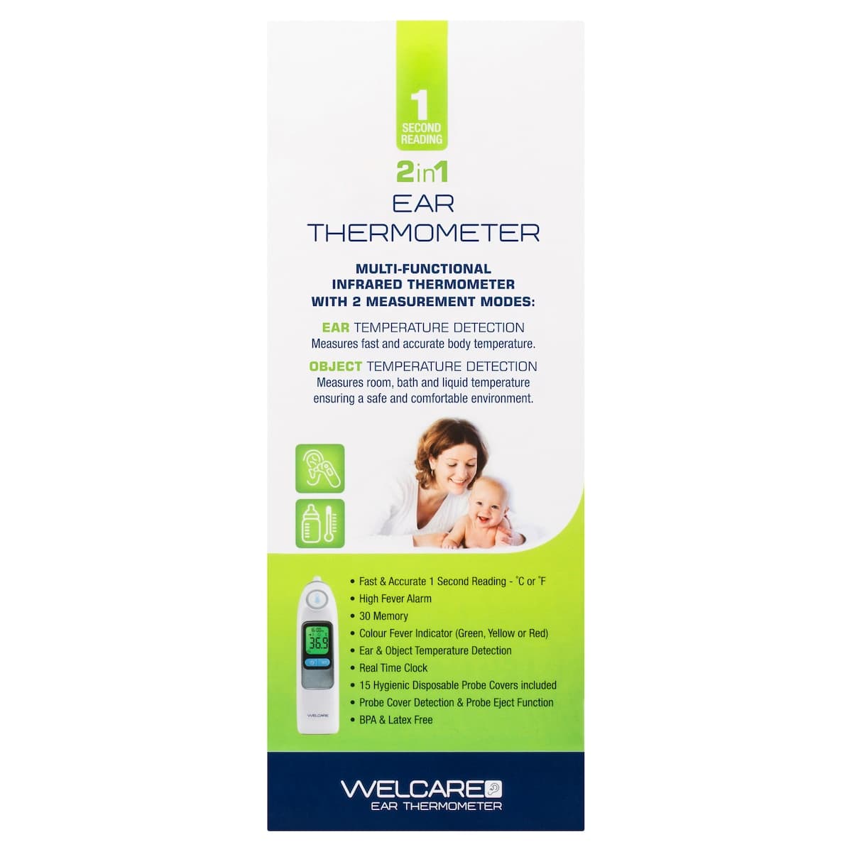 Thumbnail Welcare 2 in 1 Ear Thermometer