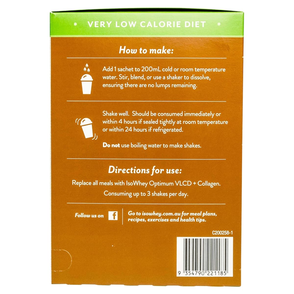 Thumbnail Isowhey Optimum VLCD + Collagen Shake Espresso 18 x 55g