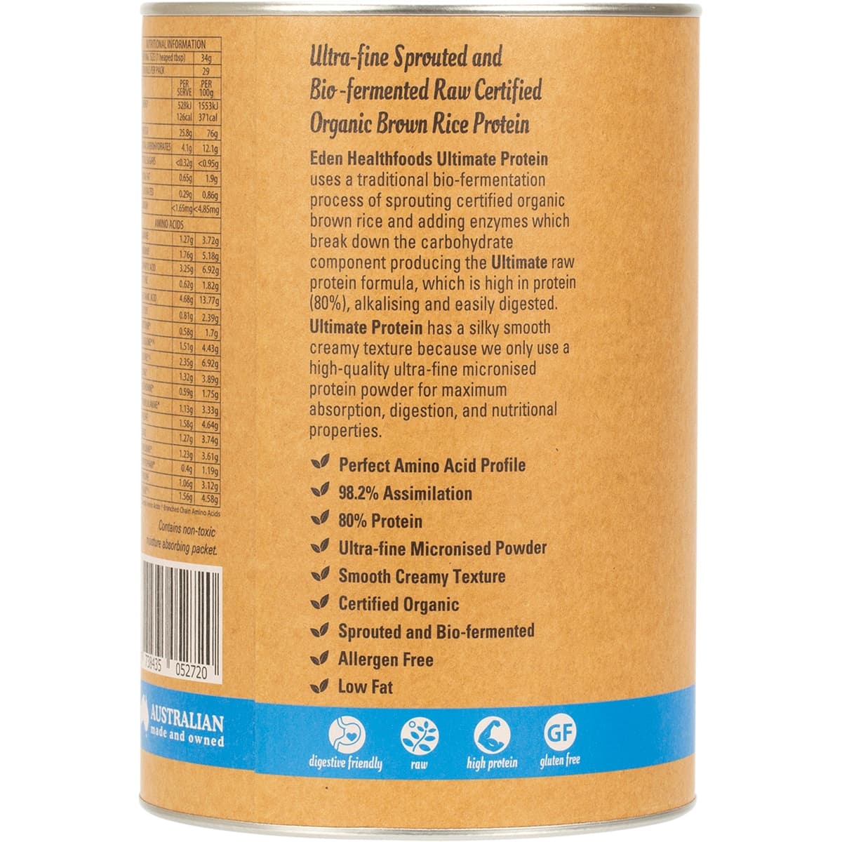 Thumbnail Eden Healthfoods Ultimate Vegan Rice Protein Vanilla 1Kg