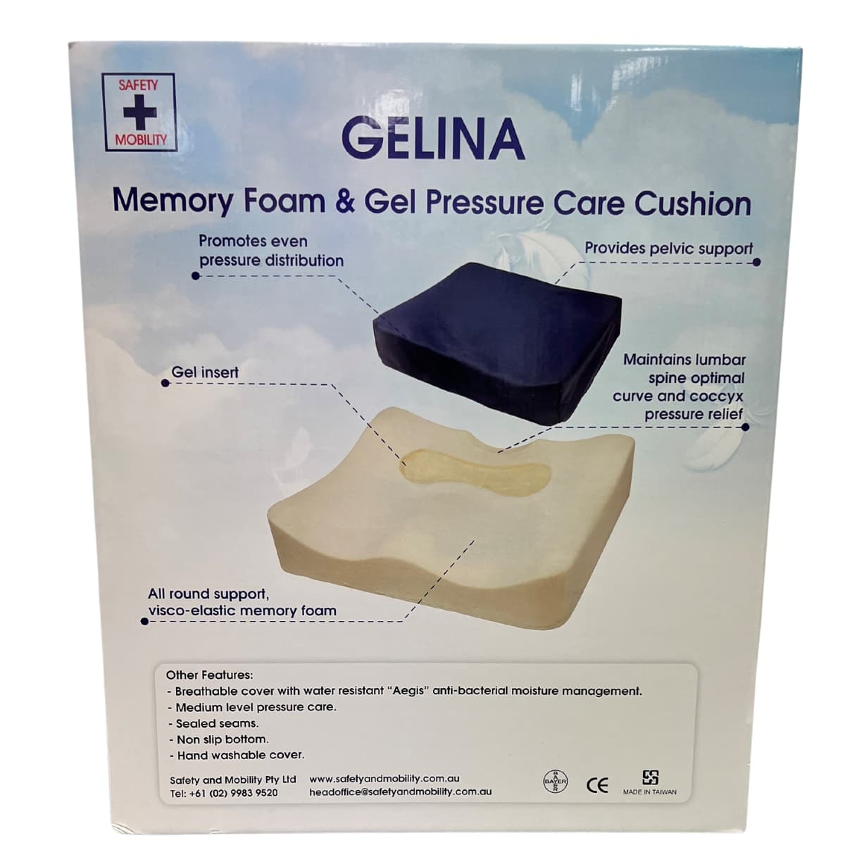 Thumbnail Safety & Mobility Gelina - Pressure Care Cushion with Gel Insert