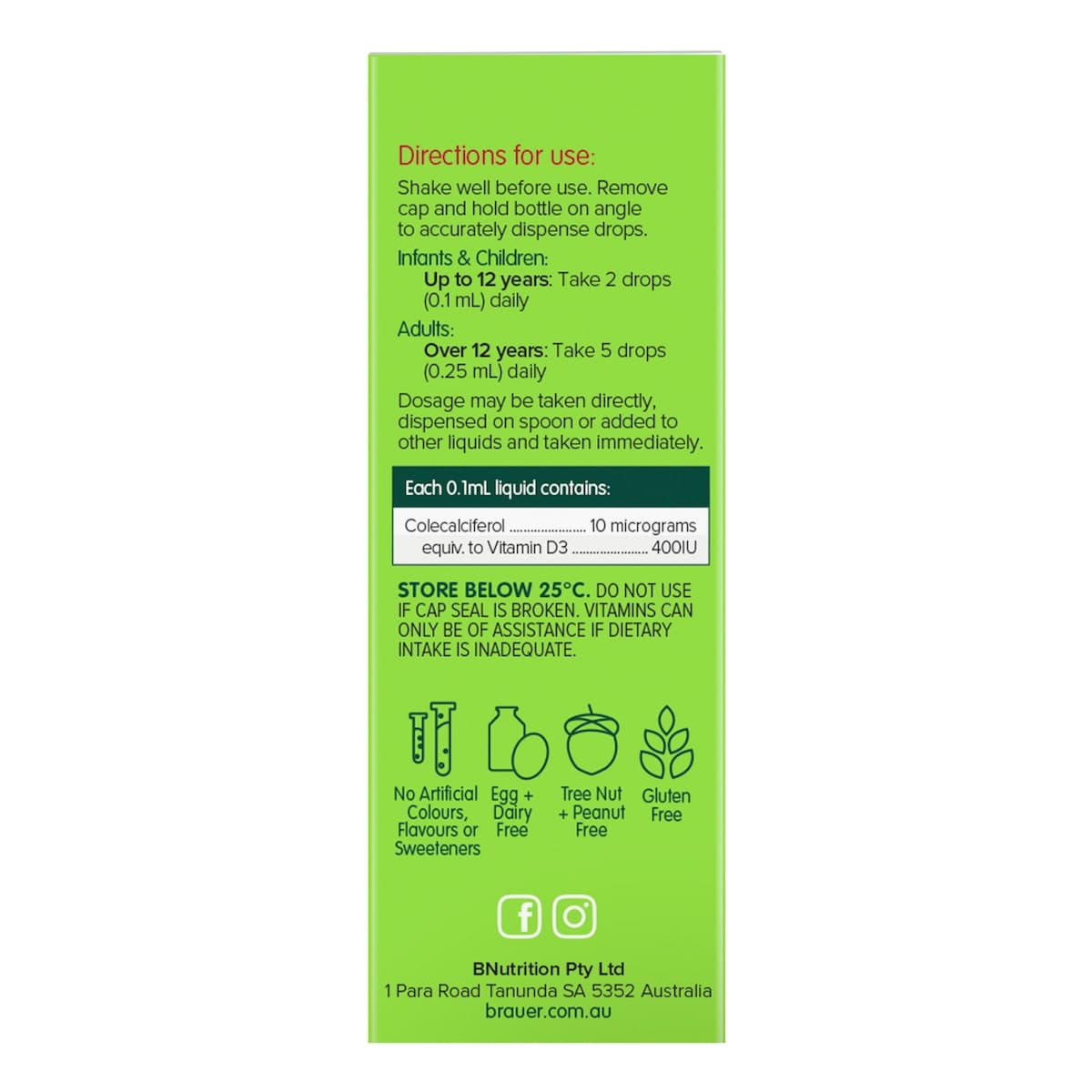 Thumbnail Brauer Baby & Kids Liquid Vitamin D 400IU 10ml