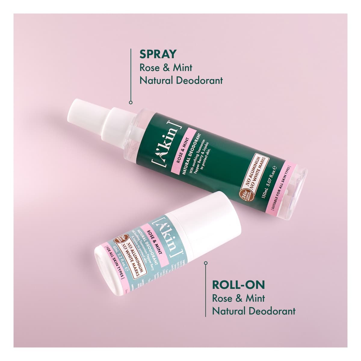 Thumbnail A'kin Rose & Mint Deodorant Roll-On 65ml