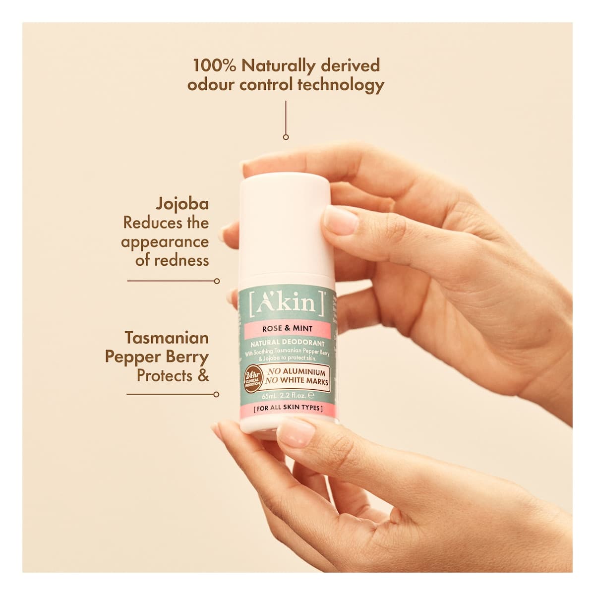 Thumbnail A'kin Rose & Mint Deodorant Roll-On 65ml