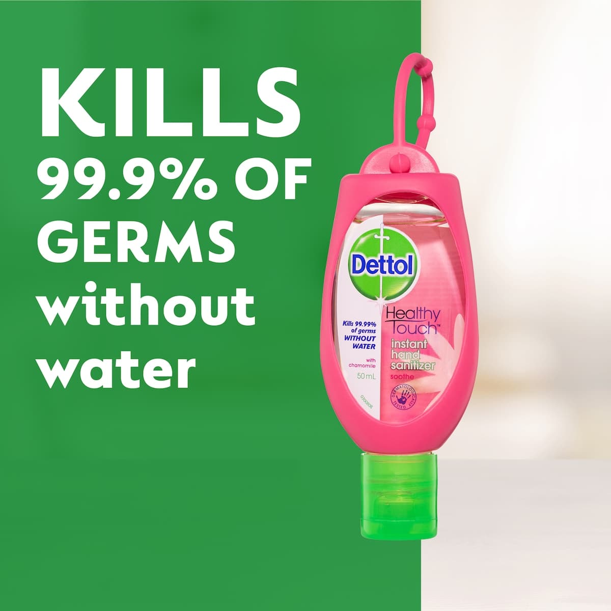 Thumbnail Dettol Instant Hand Sanitiser Soothe with Pink Clip 50ml