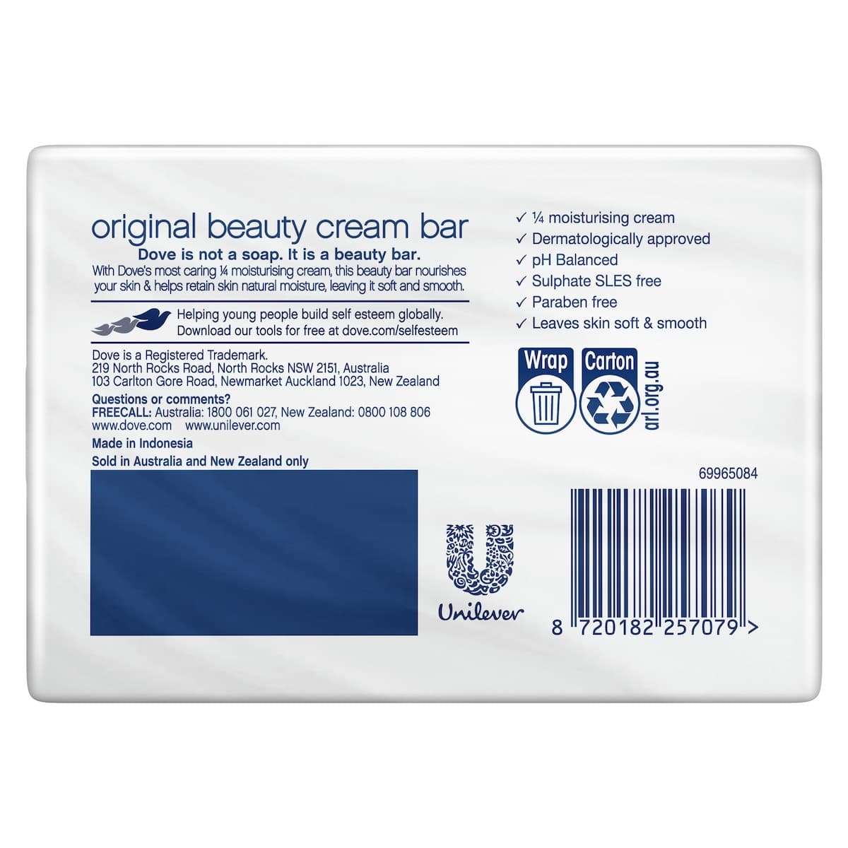 Thumbnail Dove Original Moisturising Beauty Cream Bar 90g x 4 Bars
