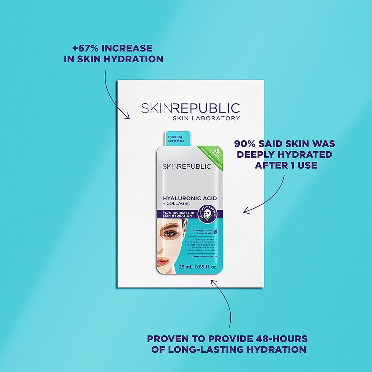 Thumbnail Skin Republic Hyaluronic Acid + Collagen Face Mask Sheet