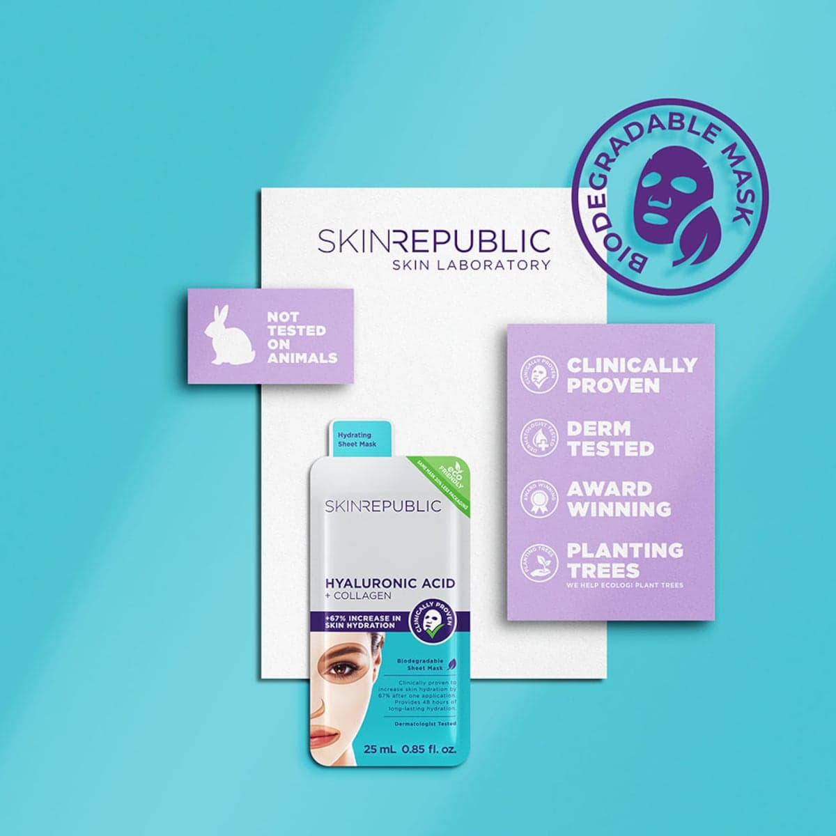Thumbnail Skin Republic Hyaluronic Acid + Collagen Face Mask Sheet