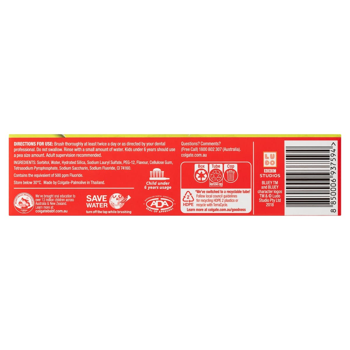 Thumbnail Colgate Kids Bluey Gel Mild Mint Toothpaste 90g