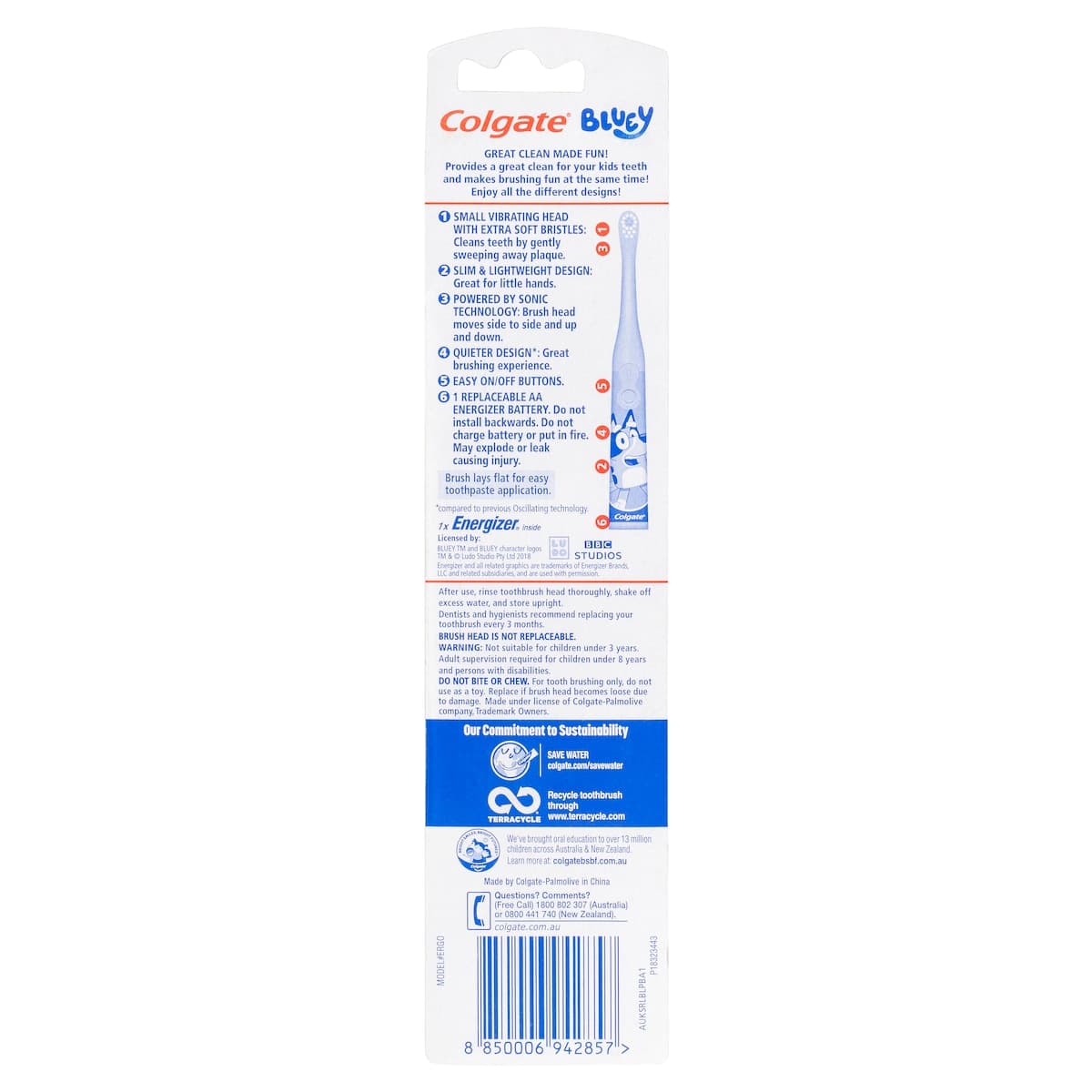Thumbnail Colgate Kids Bluey Battery Sonic Toothbrush Assorted Colours
