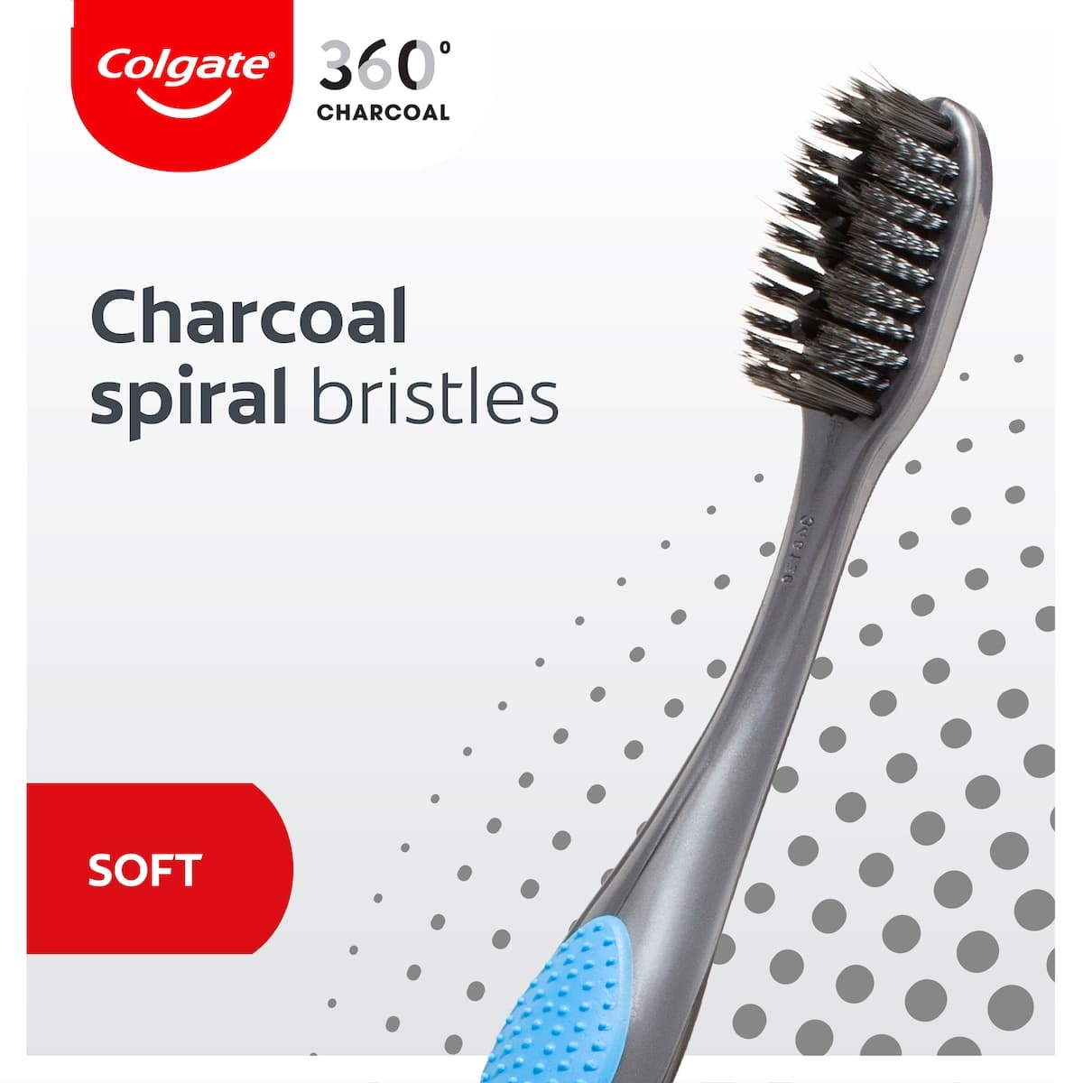 Thumbnail Colgate 360 Charcoal Spiral Antibacterial Toothbrush 3 Pack