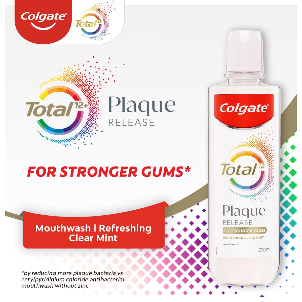 Thumbnail Colgate Total Plaque Release Mouthwash Clear Mint 500ml
