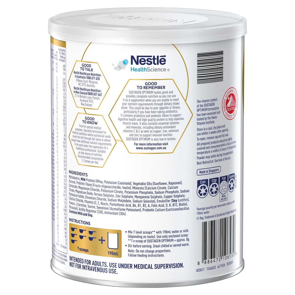 Thumbnail Sustagen Optimum Complete Nutrition 800g