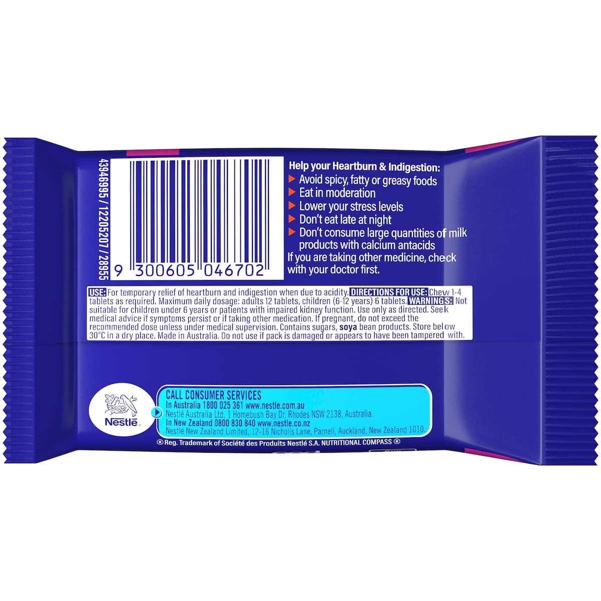 Thumbnail Quick-Eze Chewy Forest Berry Antacid Tablets 24 Pack