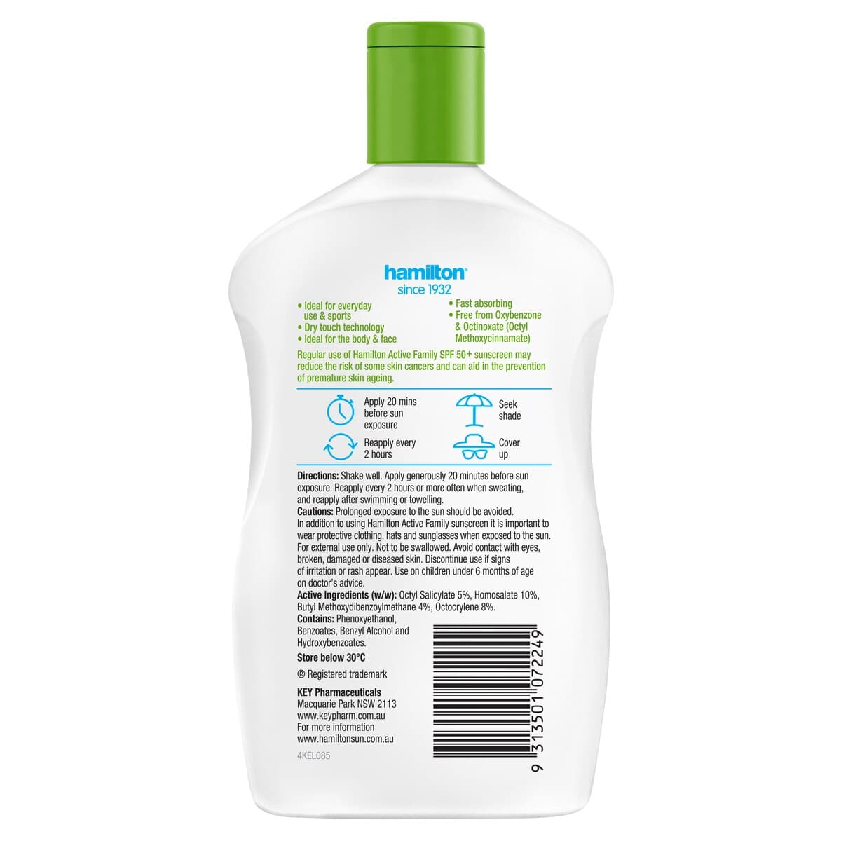 Thumbnail Hamilton Sunscreen Active Family SPF50 250ml