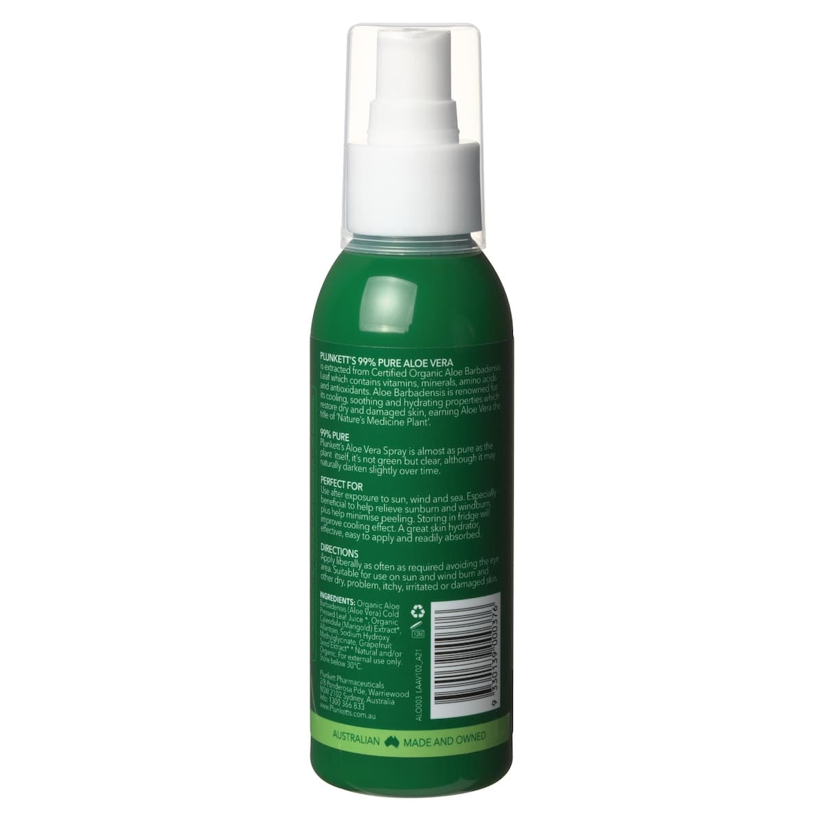 Thumbnail Plunketts 99% Pure Aloe Vera Cooling Spray 125ml