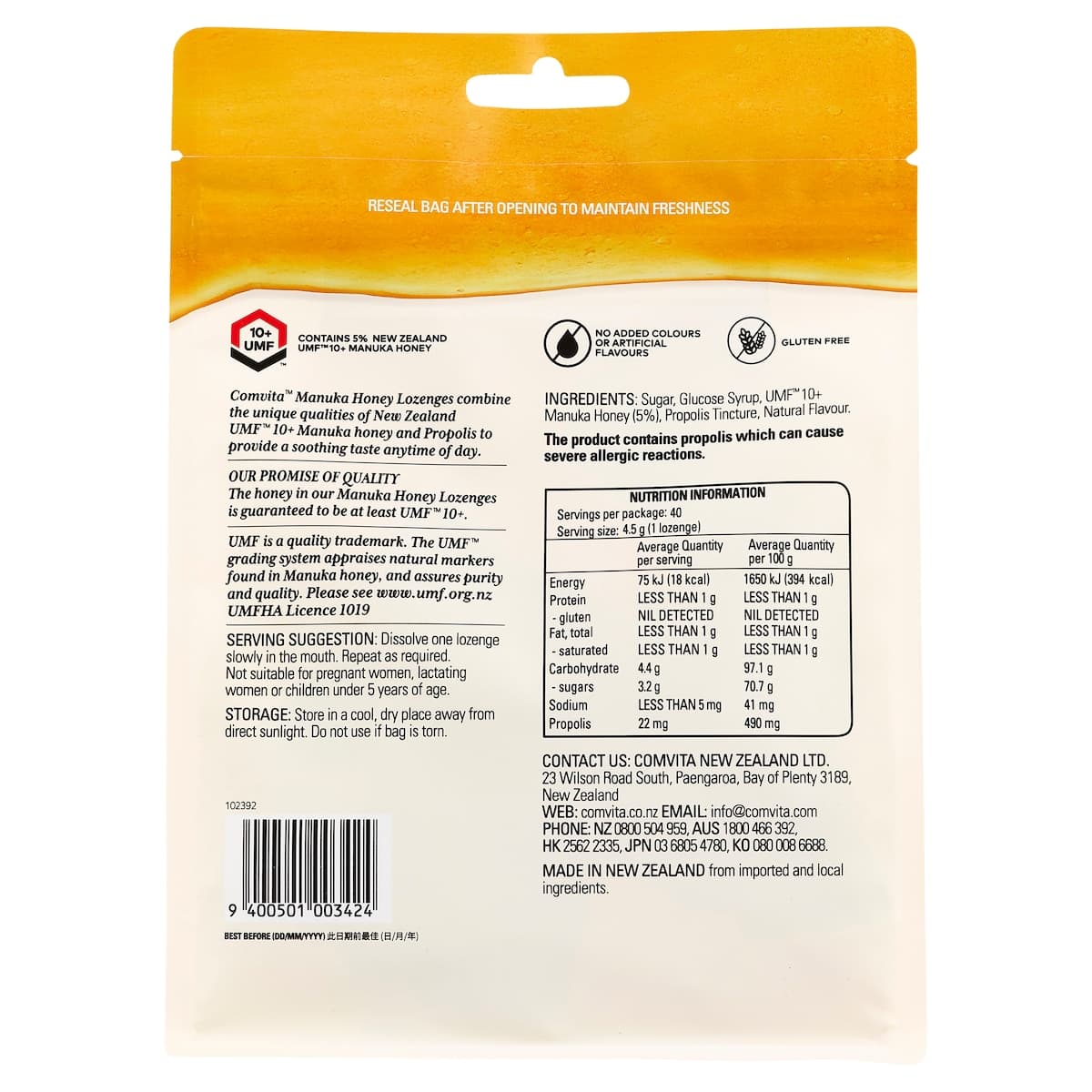 Thumbnail Comvita Manuka Honey with Propolis Original 40 Pack