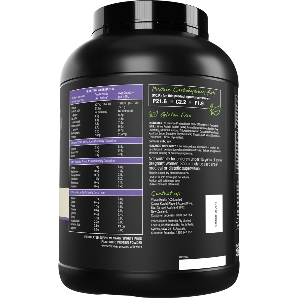 Thumbnail Balance 100% Whey Protein Powder Vanilla 2kg