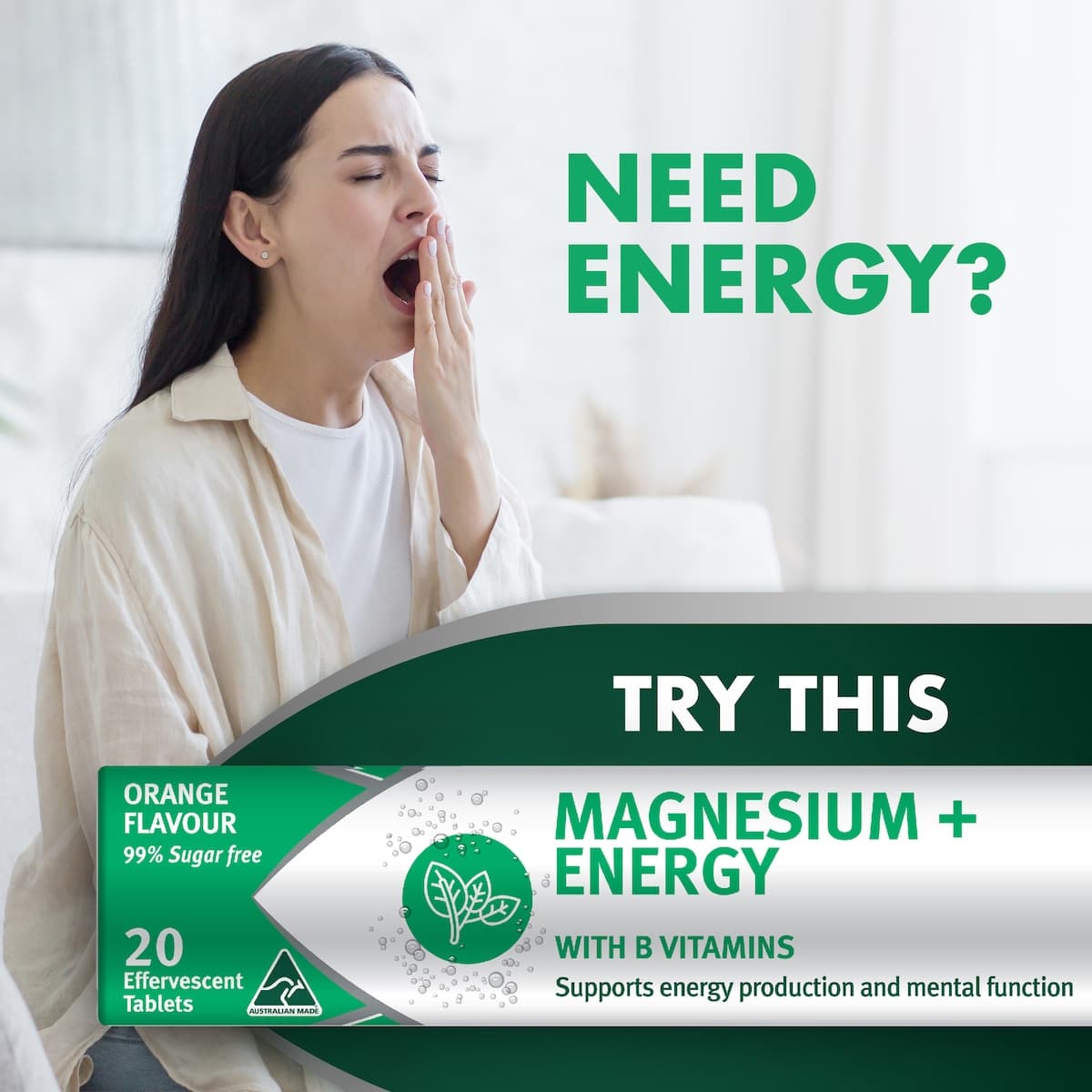 Thumbnail Nature's Own Effervescent Magnesium + Energy Tablets 20 Pack