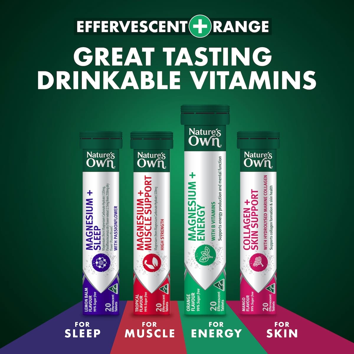 Thumbnail Nature's Own Effervescent Magnesium + Energy Tablets 20 Pack