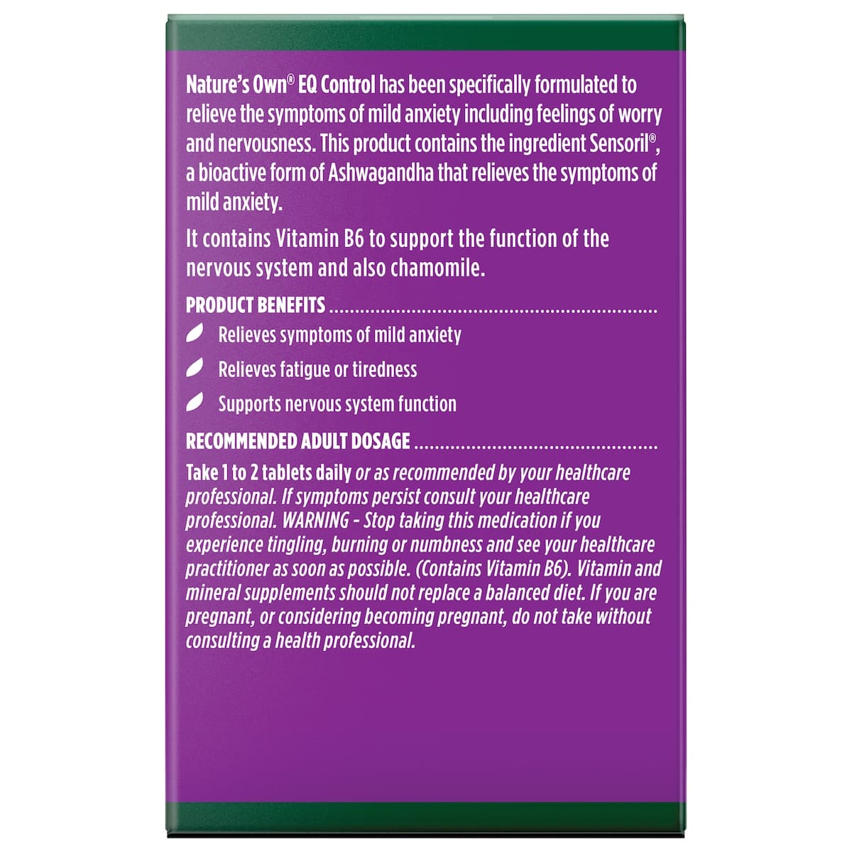 Thumbnail Nature's Own EQ Control 50 Tablets