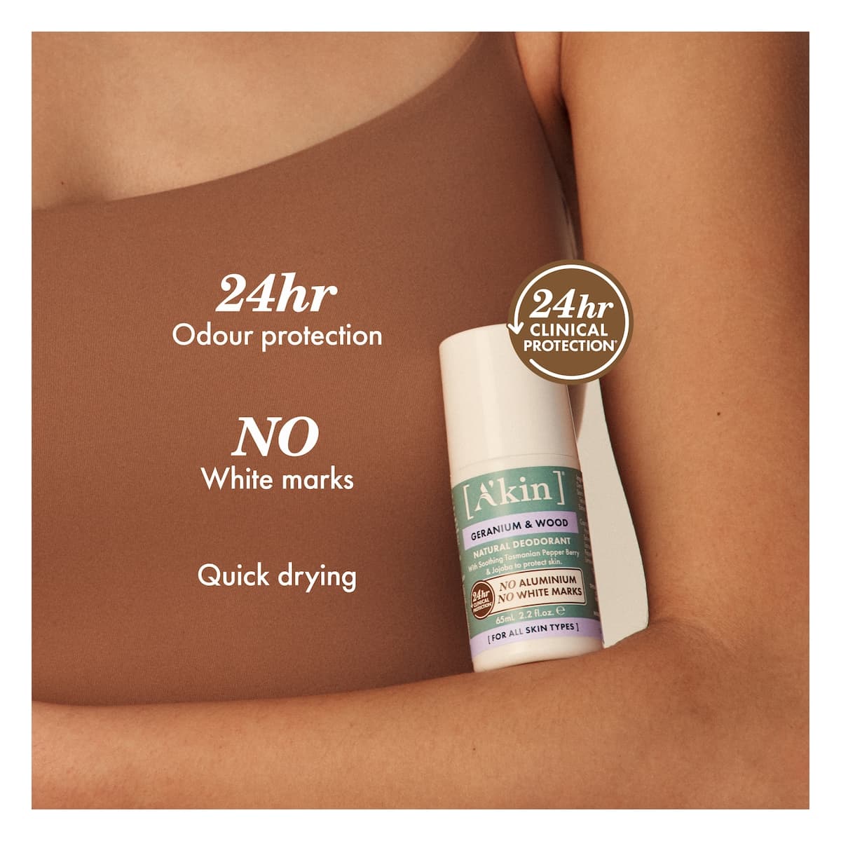 Thumbnail A'kin Geranium & Wood Deodorant Roll-On 65ml