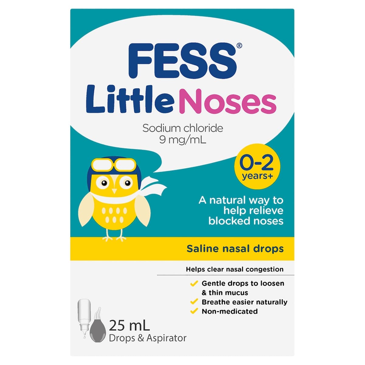 Thumbnail Fess Little Noses Saline Nasal Drops 25ml + Aspirator