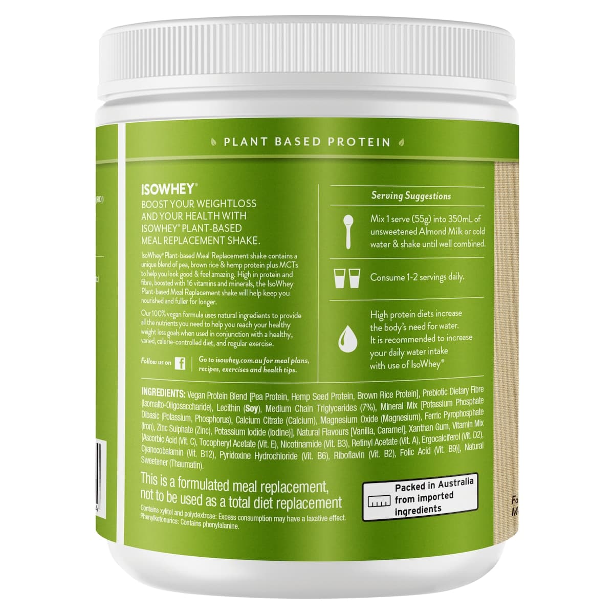 Thumbnail IsoWhey Plant-Based Meal Replacement Shake Vanilla 550g