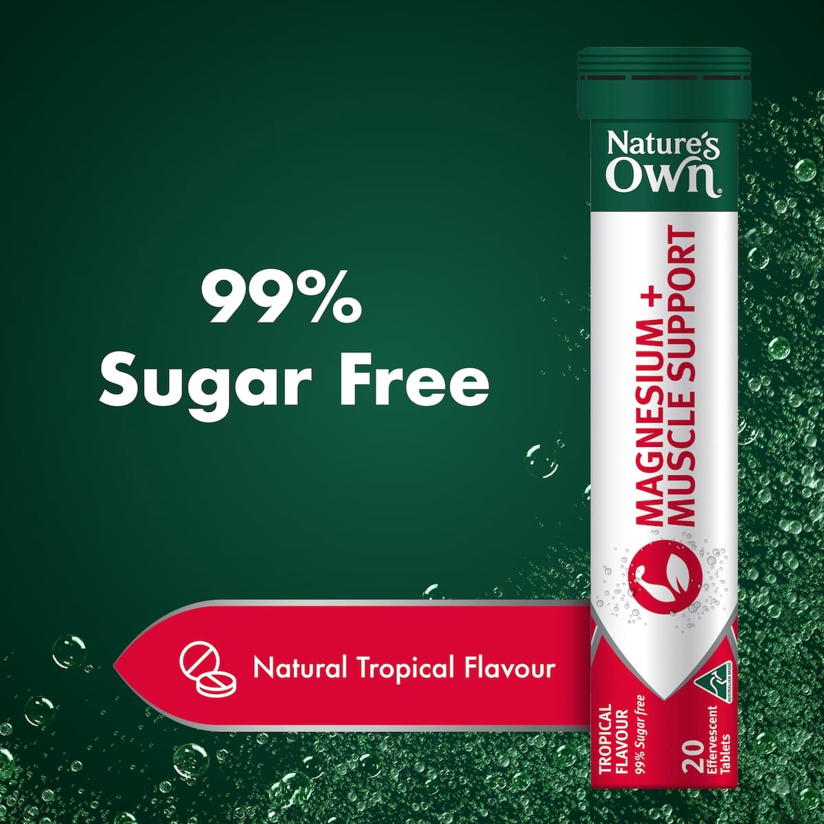 Thumbnail Nature's Own Effervescent Magnesium + Muscle Support Tablets 20 Pack