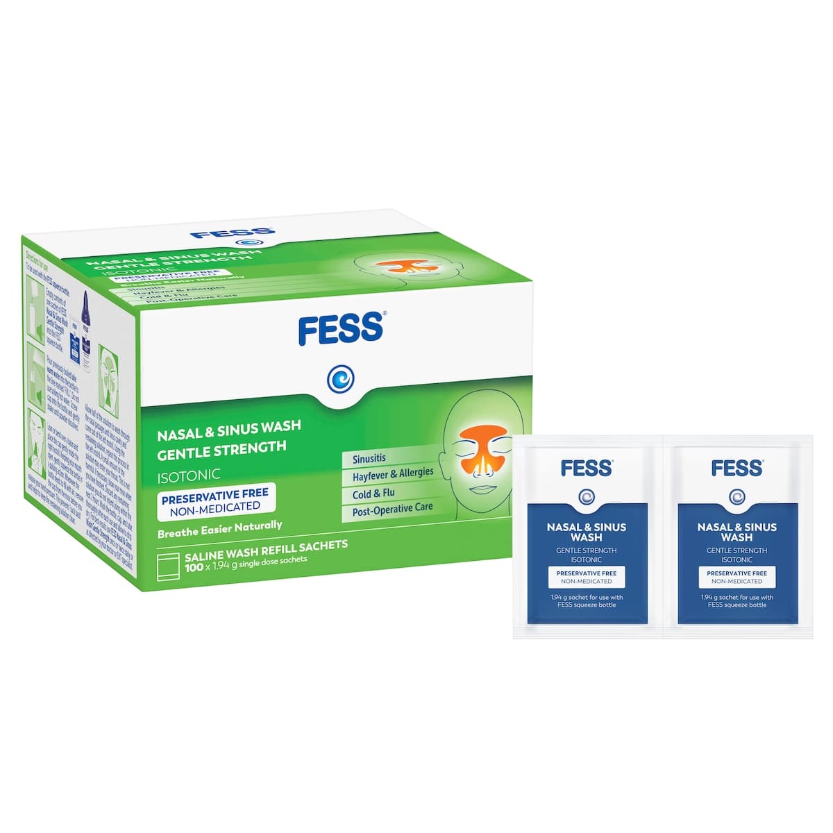 Thumbnail Fess Nasal & Sinus Wash Refills Gentle Strength 100 Sachets