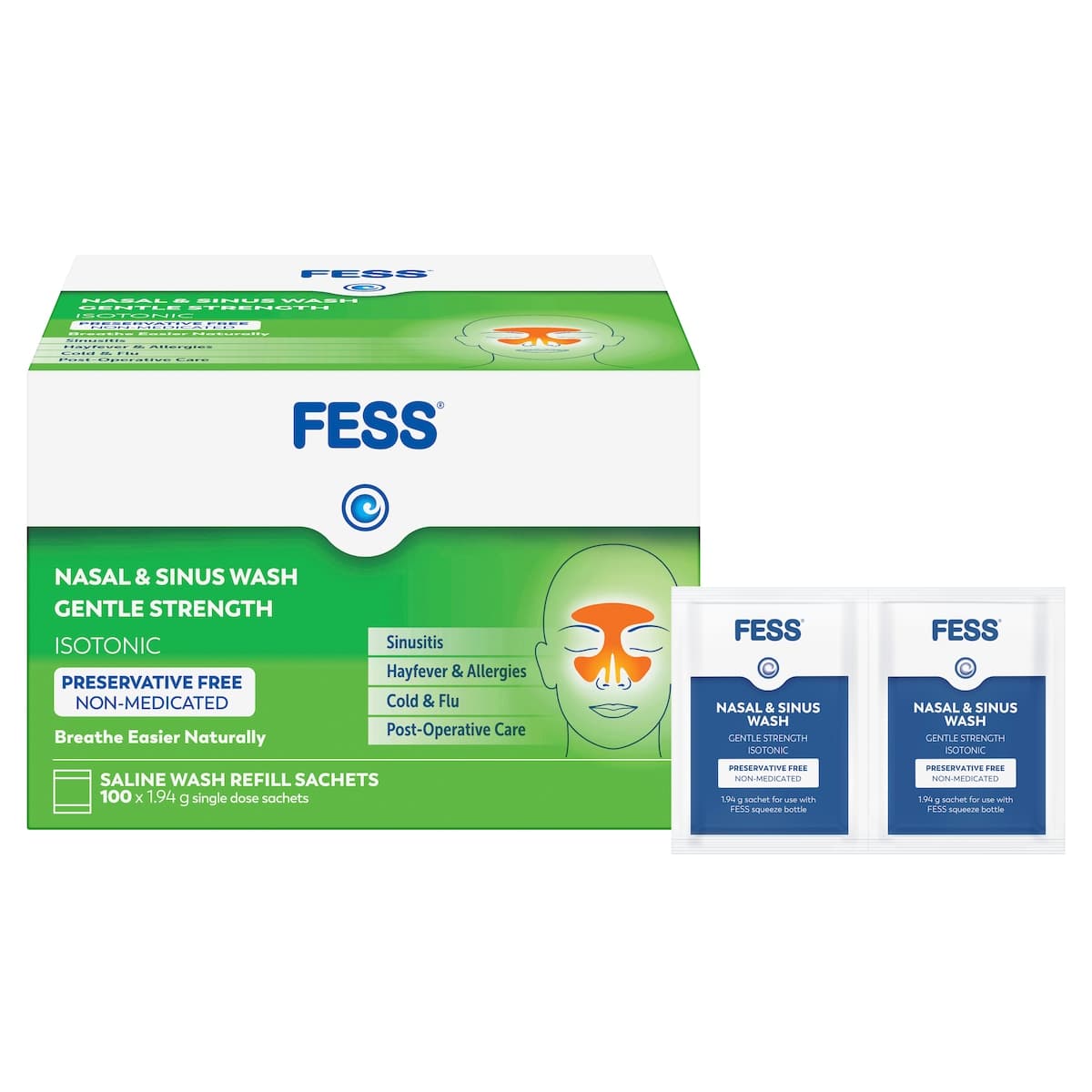 Thumbnail Fess Nasal & Sinus Wash Refills Gentle Strength 100 Sachets