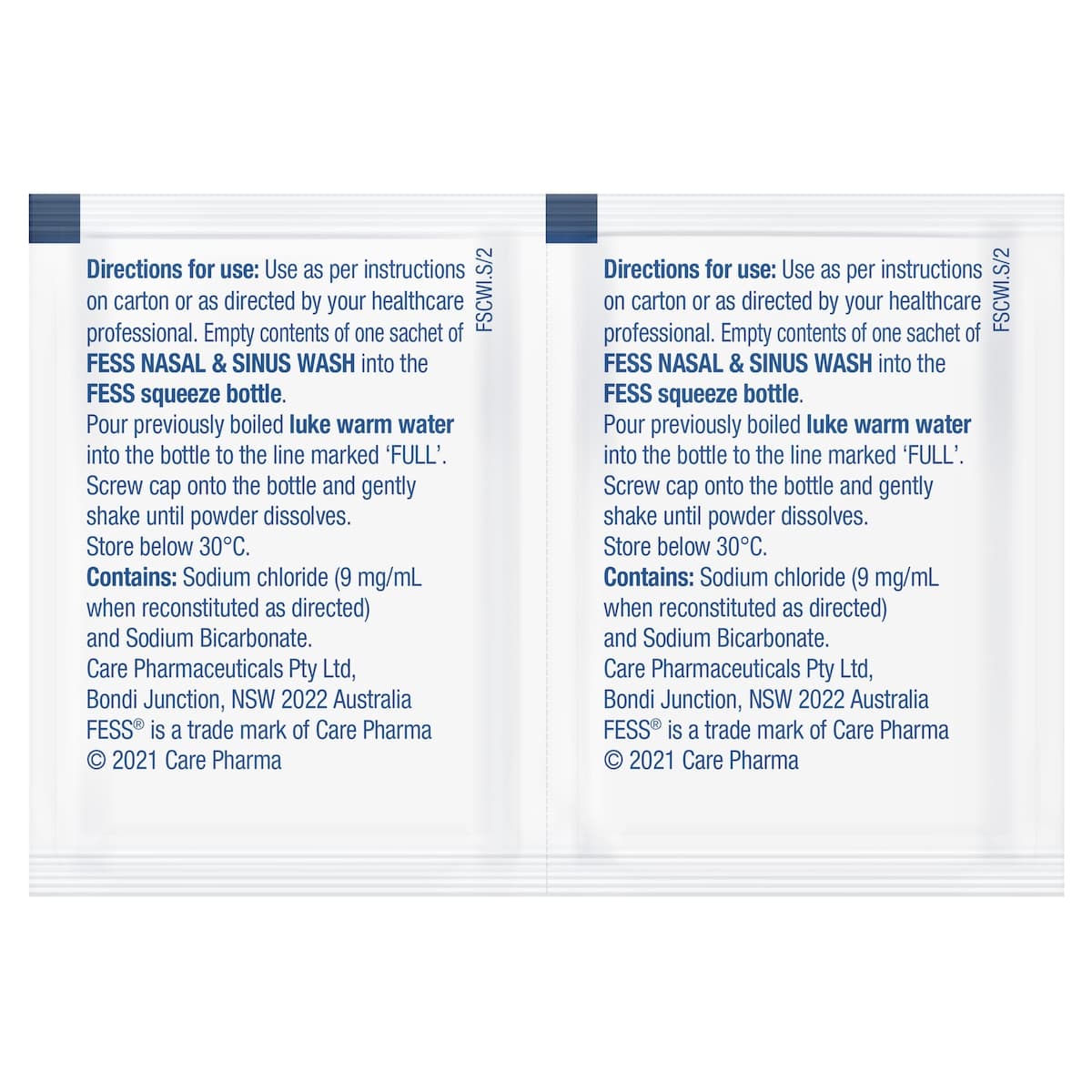 Thumbnail Fess Nasal & Sinus Wash Refills Gentle Strength 100 Sachets