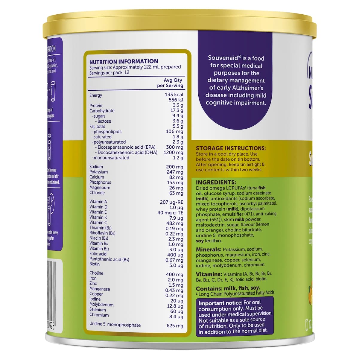 Thumbnail Souvenaid Memory Powder Vanilla & Banana 360g