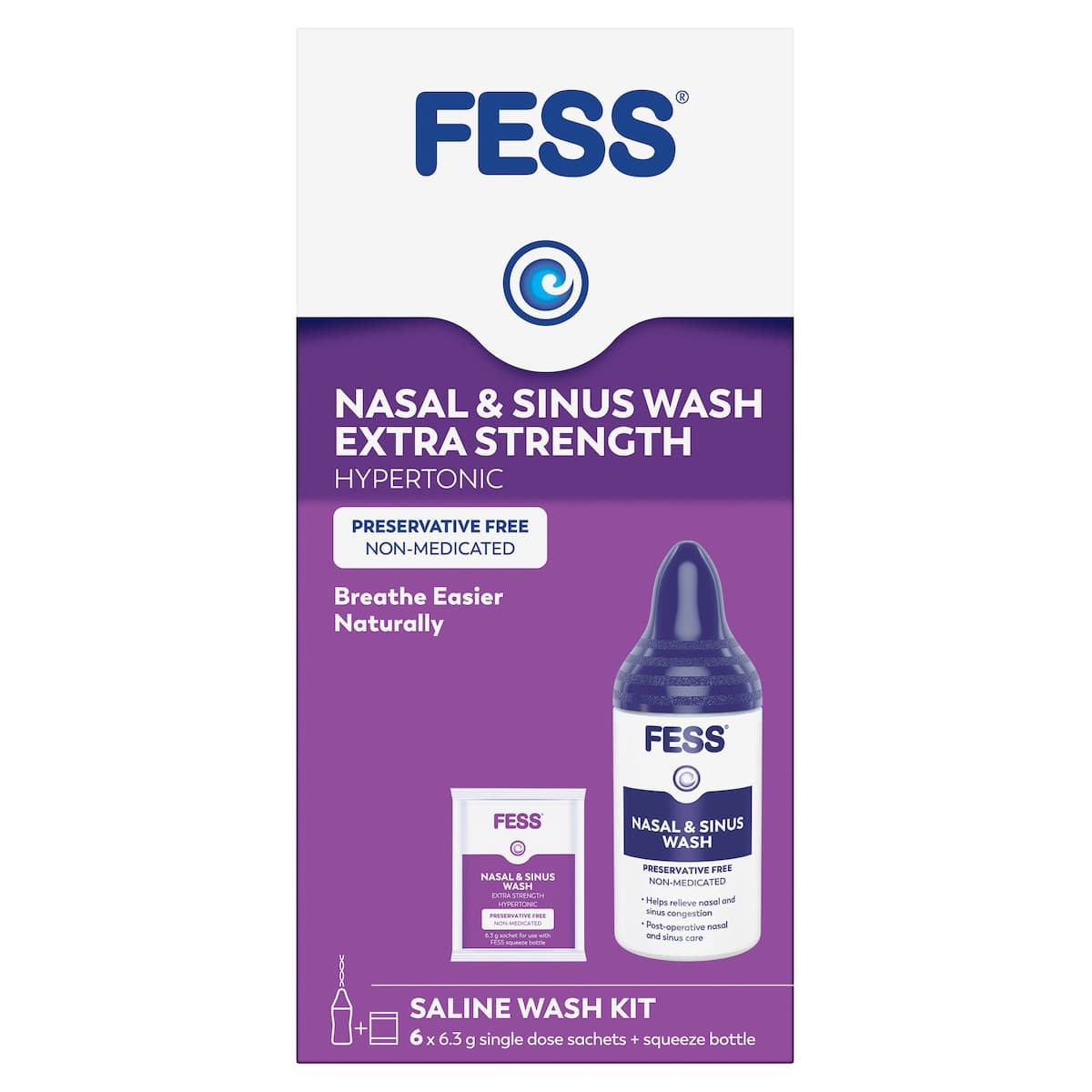 Thumbnail Fess Nasal & Sinus Wash Extra Strength Starter Kit 6 Pack