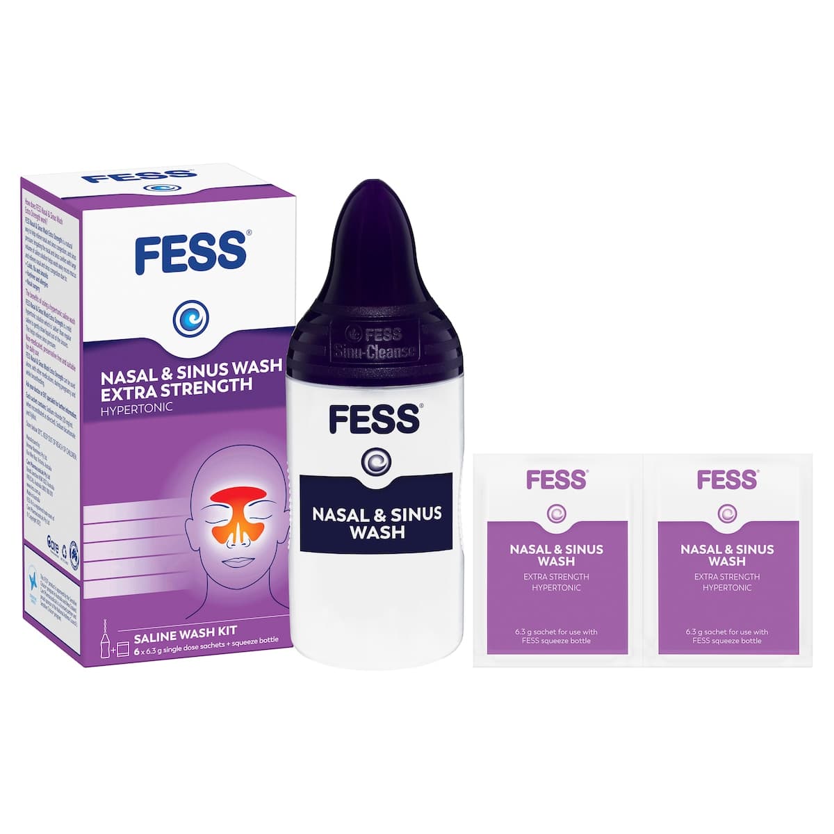 Thumbnail Fess Nasal & Sinus Wash Extra Strength Starter Kit 6 Pack