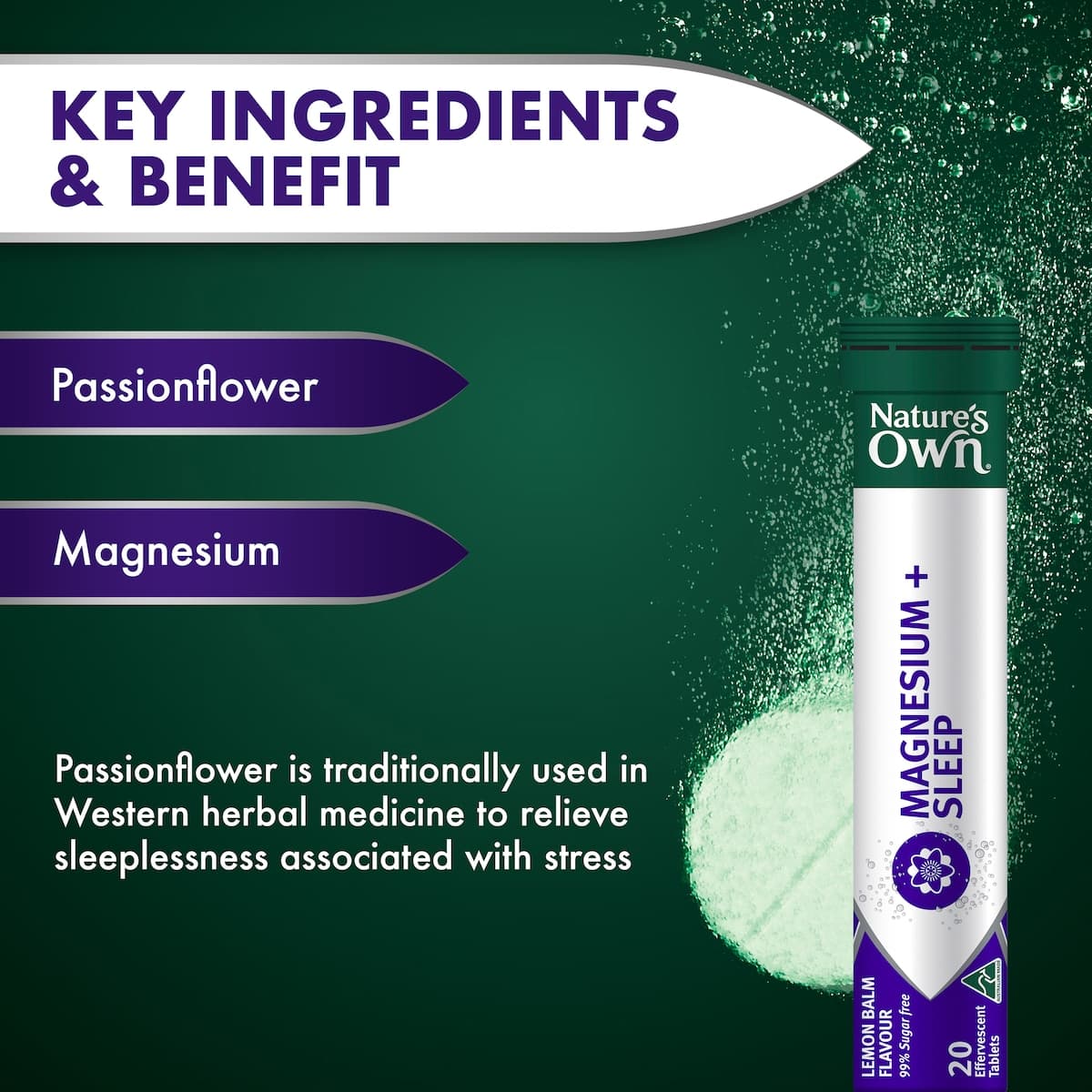 Thumbnail Nature's Own Effervescent Magnesium + Sleep Tablets 20 Pack