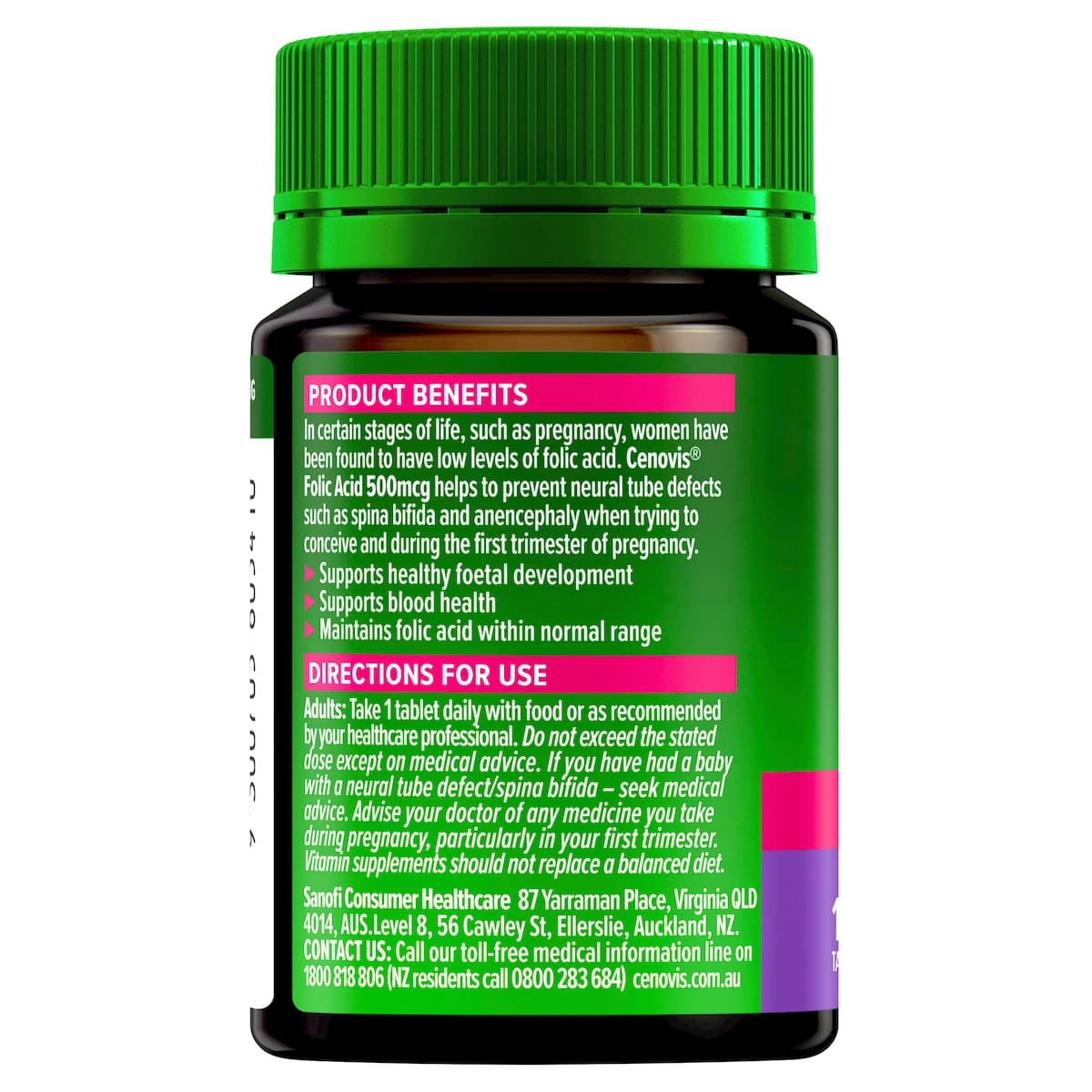 Thumbnail Cenovis Folic Acid 500mcg 150 Tablets