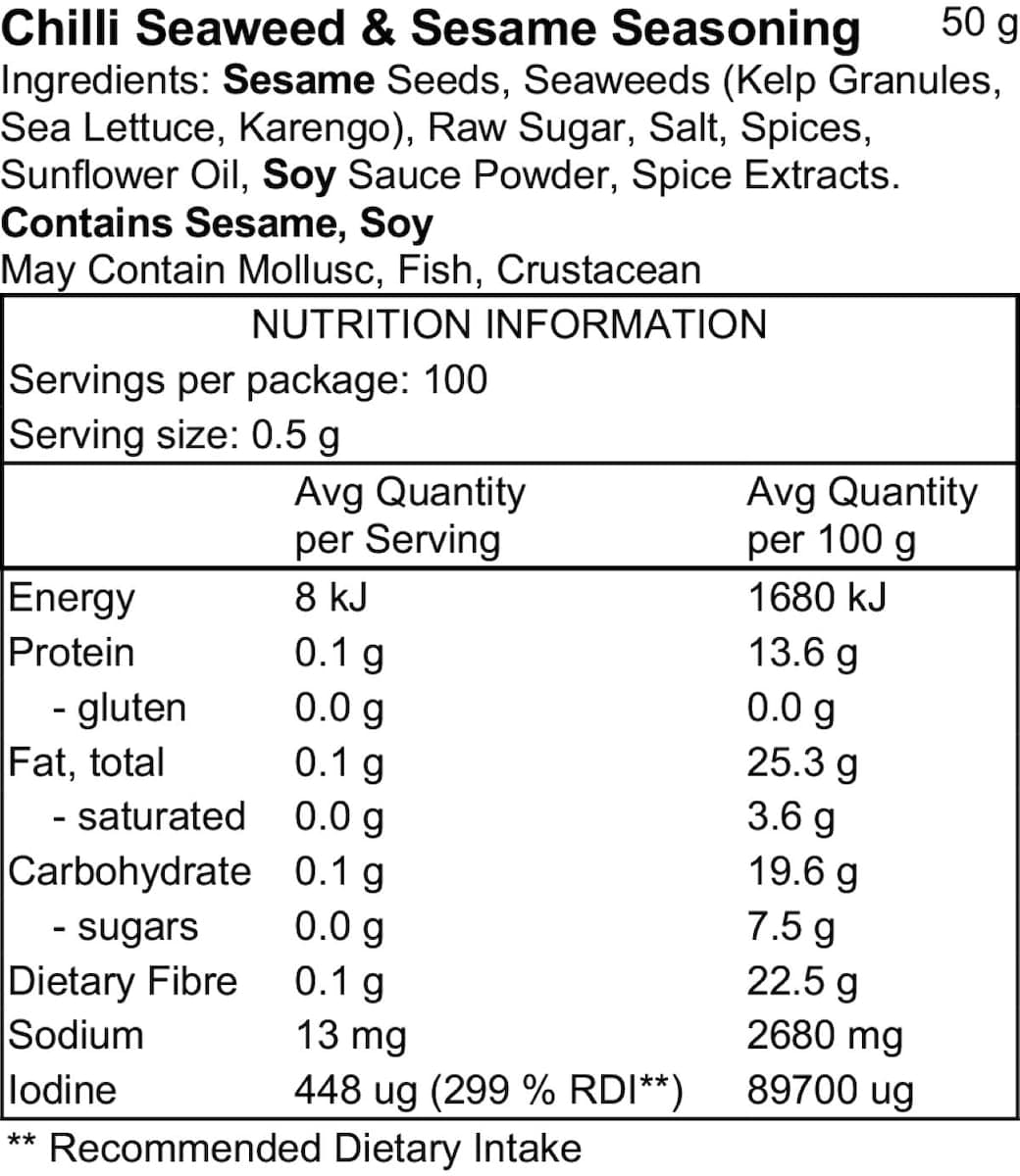 Thumbnail Pacific Harvest Chilli Seaweed Sesame Seasoning 50g