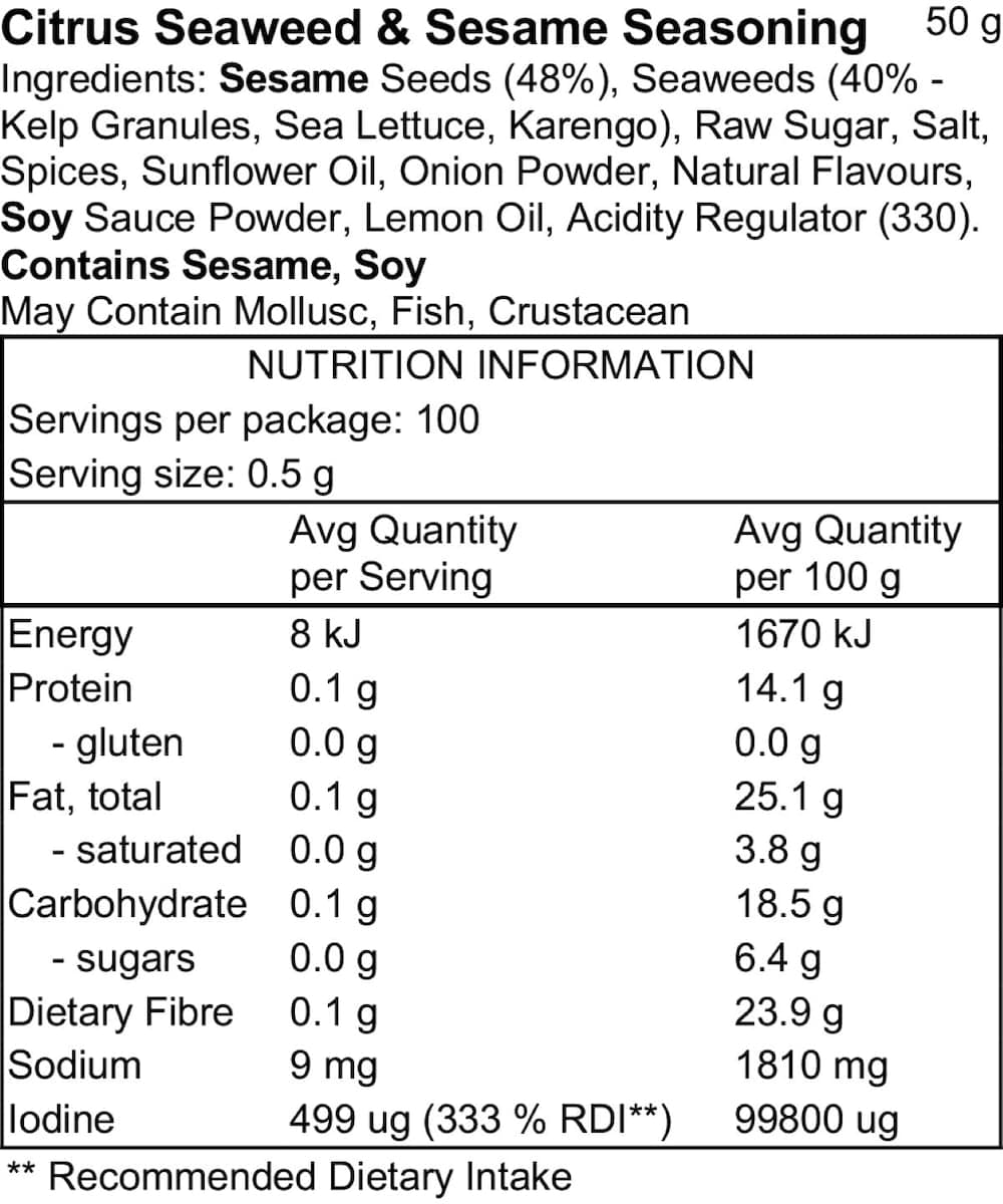 Thumbnail Pacific Harvest Citrus Seaweed Sesame Seasoning 50g