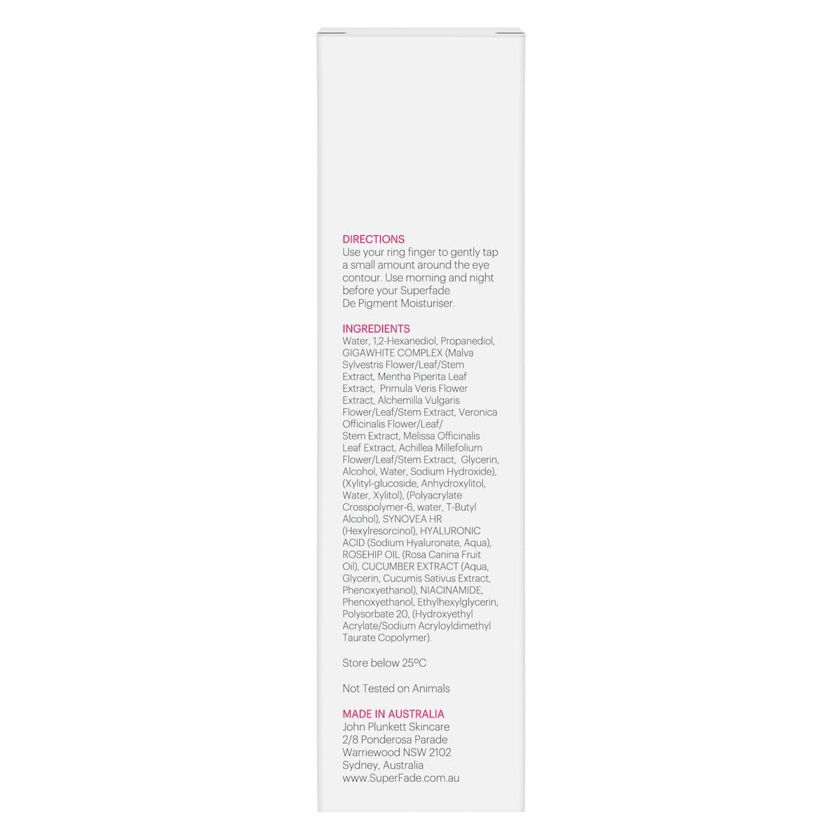 Thumbnail John Plunketts SuperFade De Pigment Eye Gel-Cream 15ml
