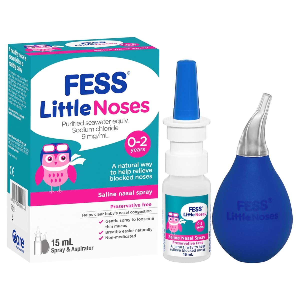Thumbnail Fess Little Noses Saline Nasal Spray 15ml + Aspirator