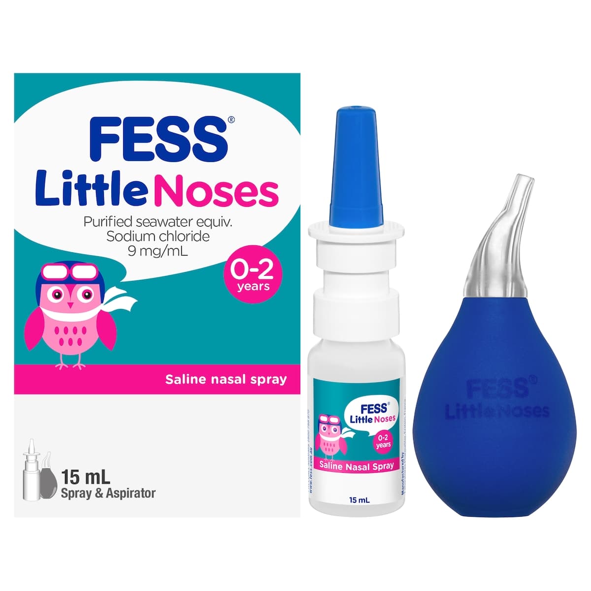 Thumbnail Fess Little Noses Saline Nasal Spray 15ml + Aspirator